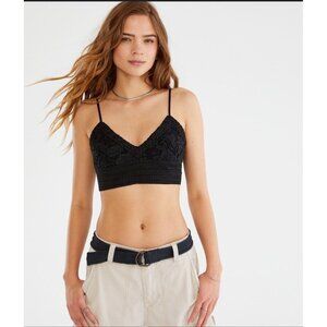 AEROPOSTALE Black Lace Tie-Back Cropped Cami Size Extra Small